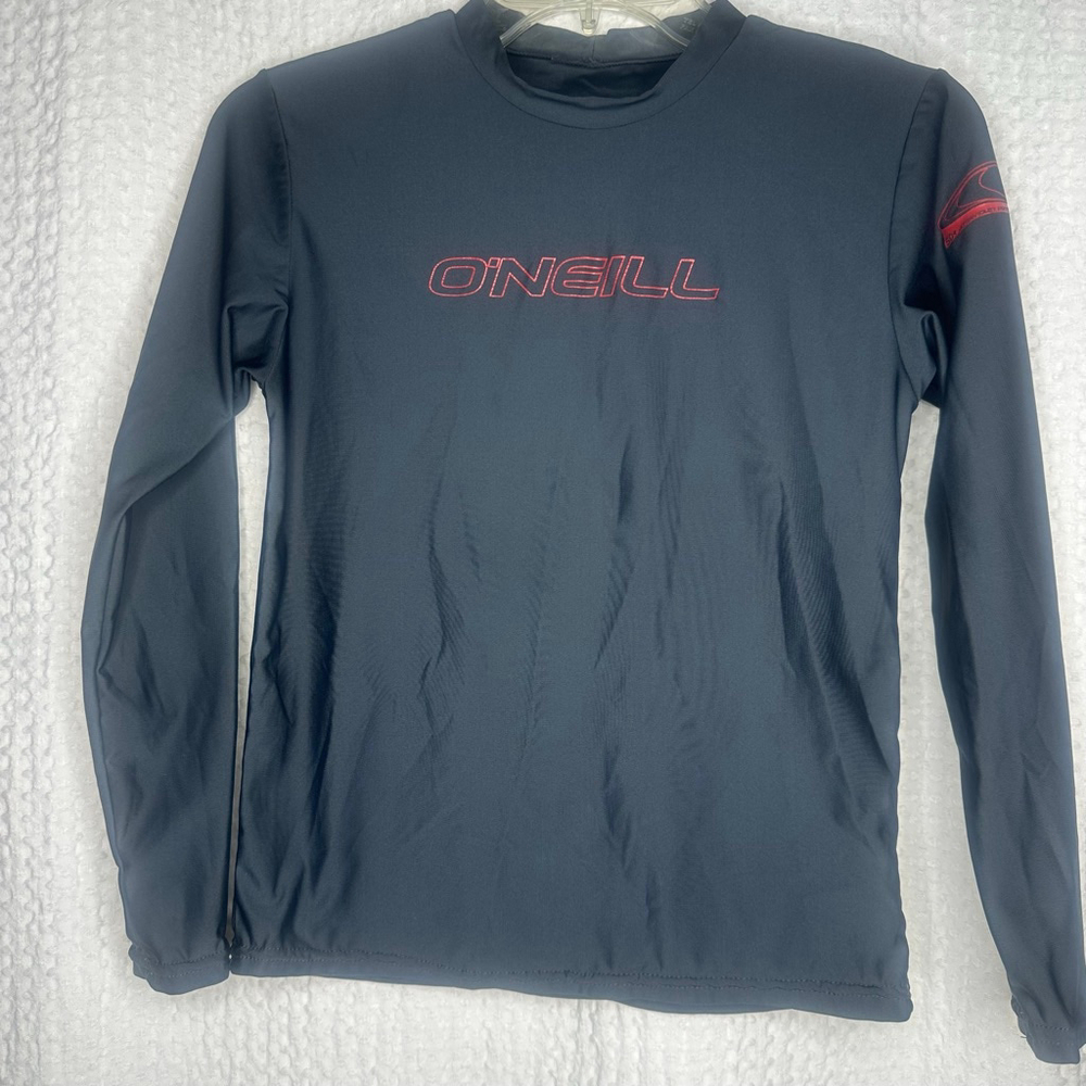 O'Neill Kid’s Basic Skins Slim Fit Long Sleeve Gray Surf Shirt Size 12
